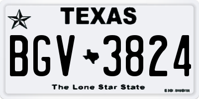 TX license plate BGV3824