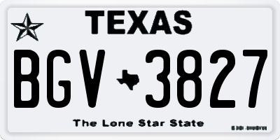 TX license plate BGV3827