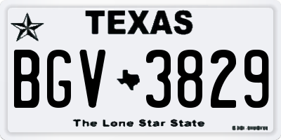 TX license plate BGV3829