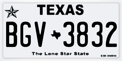 TX license plate BGV3832
