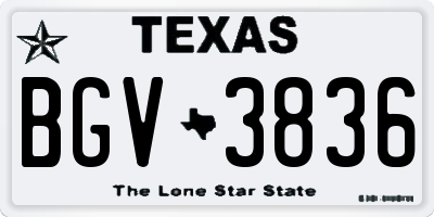 TX license plate BGV3836