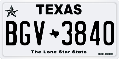 TX license plate BGV3840