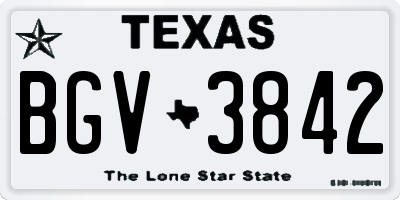 TX license plate BGV3842