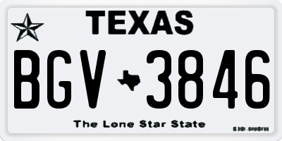 TX license plate BGV3846