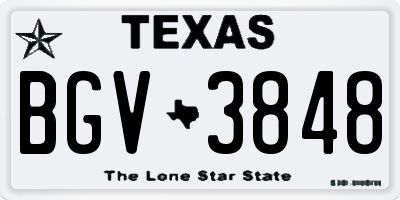 TX license plate BGV3848