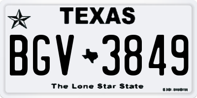 TX license plate BGV3849