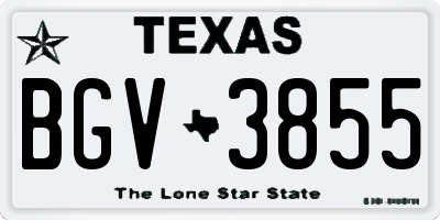 TX license plate BGV3855