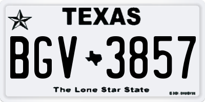 TX license plate BGV3857