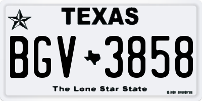 TX license plate BGV3858