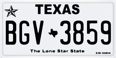 TX license plate BGV3859