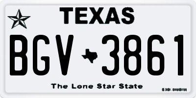TX license plate BGV3861