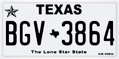 TX license plate BGV3864