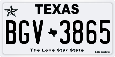 TX license plate BGV3865