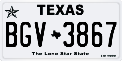 TX license plate BGV3867