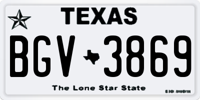 TX license plate BGV3869