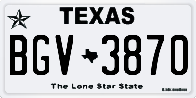 TX license plate BGV3870