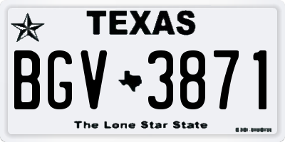 TX license plate BGV3871
