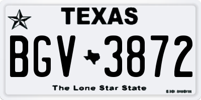 TX license plate BGV3872