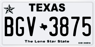 TX license plate BGV3875