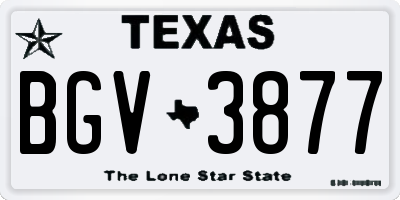 TX license plate BGV3877