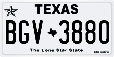 TX license plate BGV3880