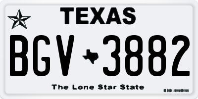 TX license plate BGV3882