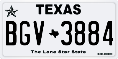 TX license plate BGV3884