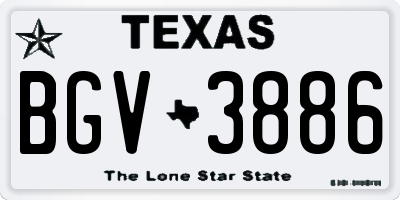 TX license plate BGV3886