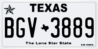 TX license plate BGV3889