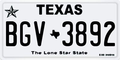 TX license plate BGV3892