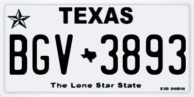 TX license plate BGV3893