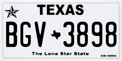 TX license plate BGV3898