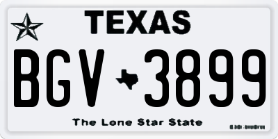 TX license plate BGV3899