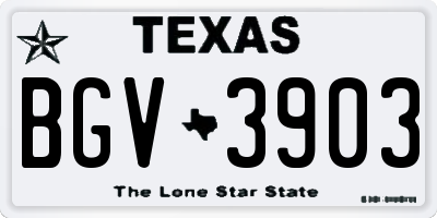 TX license plate BGV3903