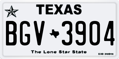 TX license plate BGV3904