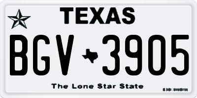 TX license plate BGV3905
