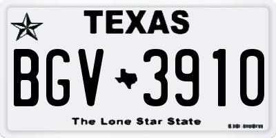 TX license plate BGV3910