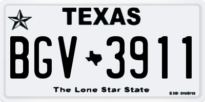 TX license plate BGV3911
