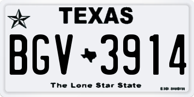 TX license plate BGV3914