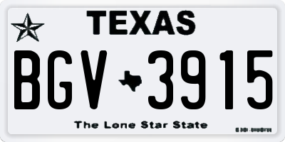 TX license plate BGV3915