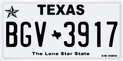 TX license plate BGV3917