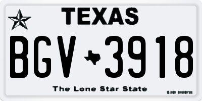 TX license plate BGV3918