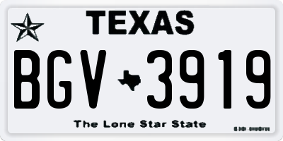 TX license plate BGV3919