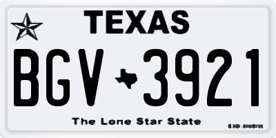 TX license plate BGV3921