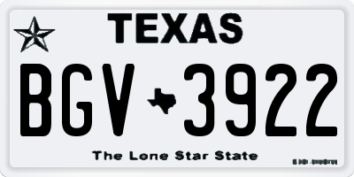 TX license plate BGV3922