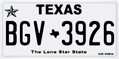 TX license plate BGV3926