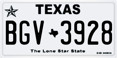 TX license plate BGV3928