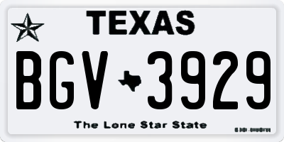 TX license plate BGV3929