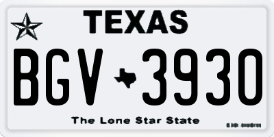 TX license plate BGV3930