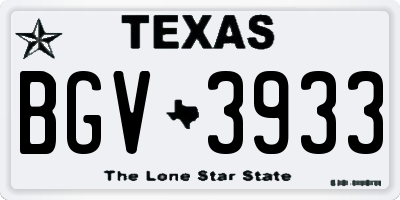 TX license plate BGV3933